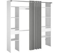 Kit dressing ARTIC avec rideau Décor 2 colonnes 2 penderies 2 tiroirs L 198 P 4 G
