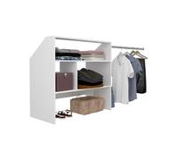 Kit Dressing Sous Comble Artic Ekipa - Décor Mélaminé Blanc - 1 Penderie - L197 X P50 X H94 Cm
