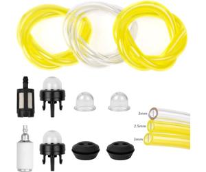 Kit Durite Essence Debroussailleuse, Durites D'essence de Tondeuses Universel avec Filtre à Carburant, Durite Essence 2.5mm 3mm, Ampoule d'Amorce et Joint pour Coupe-Herbe, Tondeuse Souffleur