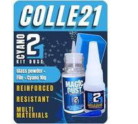 Kit Dust21 Super Glue Colle21 10g, 1 Poudre MagicDust21 + 1 Lime | Kit Professionnel pour Modélisme, Bricolage et Réparations de Précision