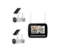 KIT écran 7 enregistreur 4MP ULTRA HD + 2 Caméras rechargeables + 2 Panneaux solaire