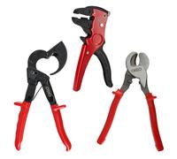 Kit électricien 3 outils - 1 pince coupe câble à cliquet - 1 pince coupante coupe câble - 1 pince à dénuder automatique