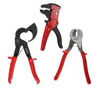 Kit électricien 3 outils - 1 pince coupe câble à cliquet - 1 pince coupante coupe câble - 1 pince à dénuder automatique