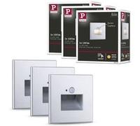 Kit Encastré mural LED Edge Kit de 3 80x80mm 3x1,2W 3x25lm 230V 2700K Chrome mat Chrome mat G