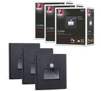 Kit Encastré mural LED Edge Kit de 3 80x80mm 3x1,2W 3x25lm 230V 2700K Noir mat Noir mat G