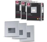 Kit Encastré mural LED Edge Kit de 3 carré 80x80 mm 3x1,2W 3x50lm 230V 2700K Chrome mat Chrome mat G