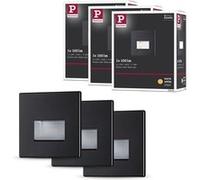 Kit Encastré mural LED Edge Kit de 3 carré 80x80 mm 3x1,2W 3x50lm 230V 2700K Noir mat Noir mat G