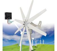 Kit éolienne 10 000 W, 12 V/24 V/48 V, système d'éolienne à 8 pales avec contrôleur de charge pour la maison, les solutions d'énergie hybride