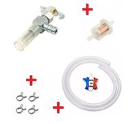 KIT ESSENCE M10x1 : ROBINET + FILTRE + COLLIER TUBE + DURITE + FILTRE A CARBURANT TONDEUSE TRACTEUR MOTOCULTEUR DEBROUSSAILLEUSE