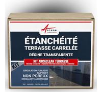Kit Étanchéité Terrasse Carrelage Transparent 10 m² Finition Brillante | Kit Complet Étanchéité, Résine Transparente Circulable, Terrasses, Balcons, Carrelage, Résiste aux Uv - Arcane Industries