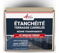 Kit Étanchéité Terrasse Carrelage Transparent 5 m² Finition Brillante | Kit Complet Étanchéité, Résine Transparente Circulable, Terrasses, Balcons, Carrelage, Résiste aux Uv - Arcane Industries