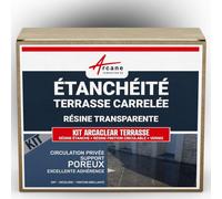 étanchéité transparente terrasse carrelée résine produit translucide carrelage balcon Transparent - Finition Brillante 5m², circulation privée, support poreux