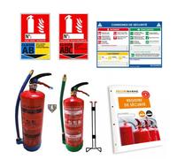 Kit extincteurs ERP eau 6L + poudre ABC 6kg + signalétique