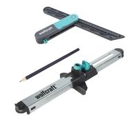 Kit Fausse Équerre avec Trusquin et Copieur Parallèle - wolfcraft - pour Sols Vinyles et Stratifié - 8660000