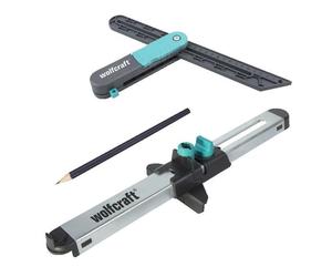 Kit Fausse Équerre avec Trusquin et Copieur Parallèle - wolfcraft - pour Sols Vinyles et Stratifié - 8660000