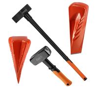 Kit fendeur de bûche Manuel Bois - 4 Outils - 2 Coins à Bois éclateur Acier forgé - 1 fendeur Grand Manche 4.6 Kg - 1 massette