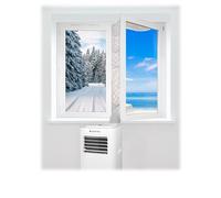 Optimea Kit fenêtre isolant KIT-FEN-4MISO – Calfeutrage universel pour clim mobile, blanc/argent