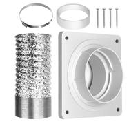Kit Fenêtre pour Climatiseur Portable avec Tuyau 4 Pouces - Kit de Conduit d'Aération Mural | Tuyau d'Échappement Aluminium 59", Murale, Connecteur, Collier et Joint pour Clim, Sèche-Linge
