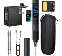 Kit fer à souder numérique de précision Fnirsi HS-02B 100 W, 2 pointes, bloc d'alimentation