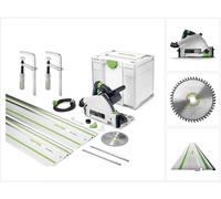 Kit Festool TS 55 REBQ CAMP (575961) : scie plongeante 1 200 W + rails de guidage + serre-joints + raccords