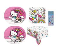 Kit Fete Anniversaire Hello Kitty Assiettes Serviettes Nappe Autocollants