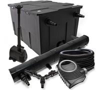 SunSun Kit complet: CBF-550 Filtre de bassin jusqu'à 60000 L, CTF-8000 pompe de filtration 8000l/h 70W, CUV-272 lampe uv 72W, 25m Tuyau 25 mm, HJ-943 fontaine 800l/h 16W, Y-distributeur