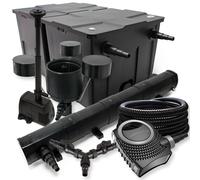 SunSun Kit complet: CBF-350B Filtre de bassin jusqu'à 60000L, CTF-8000 pompe 8000l/h 70W, CUV-272 lampe uv 72W, 25m Tuyau 25mm, CSP-250 Écumeur 2500l/h, HJ-943 fontaine 800l/h, Y-distributeur
