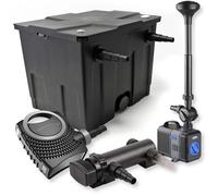 SunSun Kit complet: CBF-350 Filtre de bassin jusqu'à 12000 L Biologique, NEO7000 pompe de filtration 7000l/h 50W, CUV-318 lampe uv UVC Clarificateur avec 18W, CTP-2803 Pompe pour fontaine 3000l/h 10W