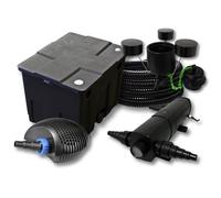 Kit filtration de bassin 12000l avec 36W Stérilisateur CTF Pompe avec 40W 25m Tuyau Skimmer CSP-250