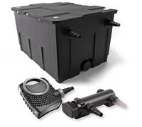 SunSun Kit complet: CBF-550 Filtre de bassin jusqu'à 60000 L Biologique, NEO7000 SuperEco pompe de filtration 7000l/h 50W, CUV-318 lampe uv UVC Clarificateur avec 18W