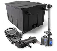 SunSun Kit complet: CBF-550 Filtre de bassin jusqu'à 60000 L Biologique, NEO7000 pompe de filtration 7000l/h 50W, CUV-318 lampe uv UVC Clarificateur avec 18W, CTP-2803 Pompe pour fontaine 3000l/h 10W