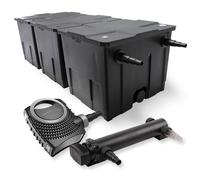 SunSun Kit complet: CBF-350C Filtre de bassin jusqu'à 90000 L Biologique, NEO7000 SuperEco pompe de filtration 7000l/h 50W, CUV-324 lampe uv UVC Clarificateur avec 24W