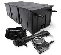 SunSun Kit complet: CBF-350C Filtre de bassin jusqu'à 90000 L Biologique, NEO10000 SuperECO pompe de filtration 10000l/h 80W, CUV-63