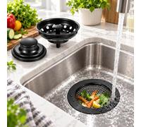 Kit Filtre Bonde Évier pour GROHE K500 60-C 55.5/46 1.5 rev (31648AP0), Noir 3 Pièces