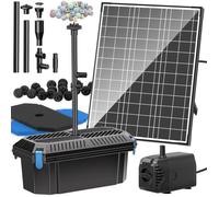 Kit filtre de bassin solaire - ZVVN - 20W - Débit 875L/H - Régulateur inclus - 4 buses - Pompe solaire - Câble 5m