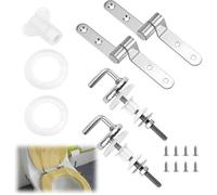Kit Fixation Abattant WC Anti-Jeu Modèle Universel, Charnières Inox + Visserie, Réparation Siège Toilettes