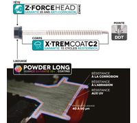 Kit fixation bac acier GRIS RAL7016 sur bois - 100 vis + cavaliers - SCELL-IT - K2COUV100-7016