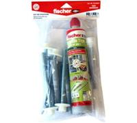 fischer Kit scellement chauffe-eau – cartouche 300 ml, 4 tamis 16x130, 4 tiges 10x160, 4 écrous M10