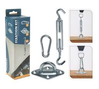 Kit fixation toile d'ombrage - AMBIANCE - 6 pièces - Métal zingué - Fixation durable - Pour extérieur
