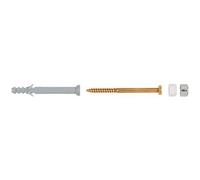 Kit fixation WC et bidets - FISCHER - S8RD 60WCR - Chevilles nylon S8 - Vis laiton - Capuchons blancs