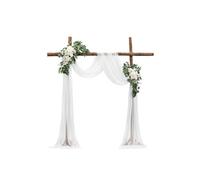 VEVOR Kit Fleurs Artificielles pour Arche de Mariage avec 2 Bouquets de Fleurs, 1 Rideau Translucide, pour Décoration de Célébrations de Cérémonie, de Toile de Fond de Réception, Événements, Blanc