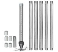 Kit Forage Puits de Jardin, Pointe Filtrante 1-1/4" Inox, Crépine Anti-Sable pour Nappe Phréatique, Tubes Galvanisés et Manchons de Battage, Installation Facile(5M Kit)