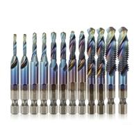 Kit Forets Taraudeurs HSS 12PCS M3-M10 Queue Hexagonale | Rainure spirale large, évacuation copeaux fluide, réduit la chaleur, prolonge durée de vie