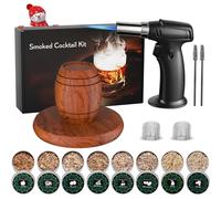 Kit fumoir à cocktail avec torche - 8 saveurs - Copeaux de bois à l'ancienne - Kit fumoir à whisky, fumoir à whisky, cadeaux d'anniversaire, bourbon, cadeaux de Saint-Valentin pour homme, papa, mari