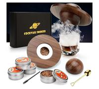 Kit Fumoir à Cocktail Kit Fumoir à Whiskey avec 4 copeaux de bois Cadeau de la Fête des Pères Old Fashioned Whiskey Smoker Drinks Kit Accessoires à Cocktail Pour Whiskey