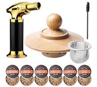 Kit fumoir à cocktail, kit fumoir à whisky avec lumière, 6 copeaux de bois et outils de nettoyage, kit de fumoir à whisky à la mode, accessoires de cocktail, cadeau pour père, mari et amateurs de