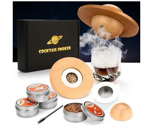 Kit Fumoir à Cocktail Saturne avec 4 Copeaux de Bois