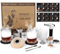 Kit fumoir à whisky avec torche, 2 verres, 6 saveurs de copeaux de bois, 2 moules, infuseur traditionnel, cadeau père, mari