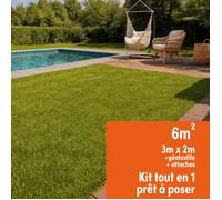 Kit gazon synthétique Lands 38 2mx3m (soit 6m²) Hauteur des brins 38mm