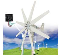Kit générateur d'éolienne 10 000 W 12 V 24 V 48 V avec contrôleur MPPT pour la maison, les bateaux ou le chargement mobile - 8 lames pour une production d'énergie efficace